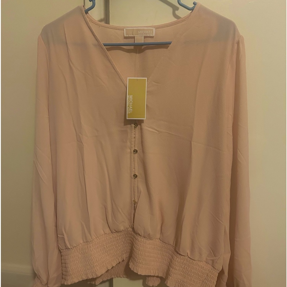 Michael kors powder blush blouse